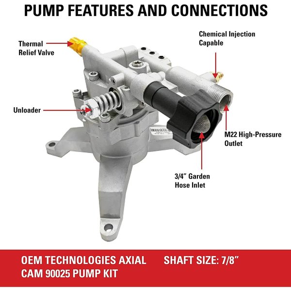 90025 OEM Technologies Axial Cam Pump Kit - 2400 PSI at 2.0 GPM Axial Cam Pump Kit