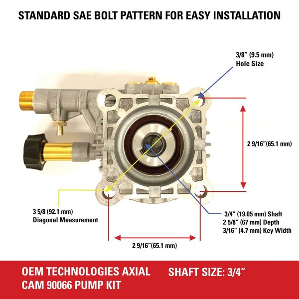 90028 OEM Technologies Axial Cam Pump Kit 3300 PSI at 2.4 GPM Axial Cam Pump Kit