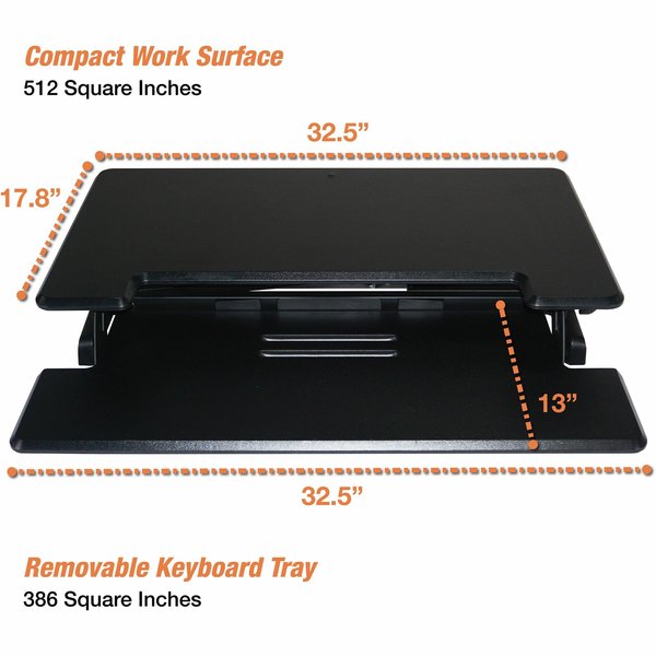 Compact Standing Desk Riser, Black