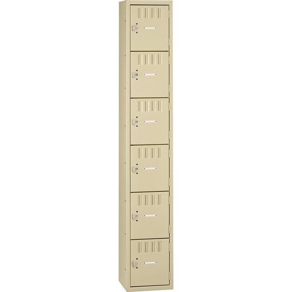 Box Locker, 12 in W, 18 in D, 72 in H, (1) Wide, Sand