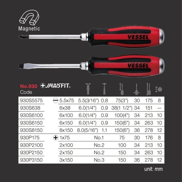 MEGADORA Tang-Thru Screwdriver No.930 +3