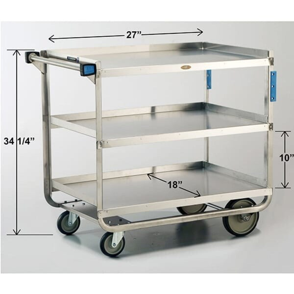 Stainless Steel Utility Cart; 1,000 Lb Capacity, 3 Shelf, 18
