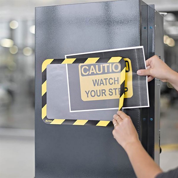 Sign Holder, Yellow/Black, Magnetic, PK2