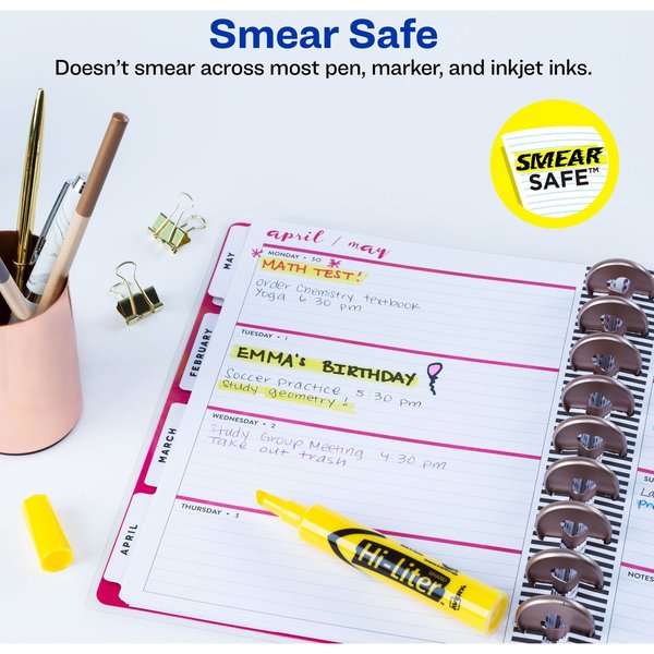 Desk-Style Highlighter, Yellow, Smear Safe Nontoxic