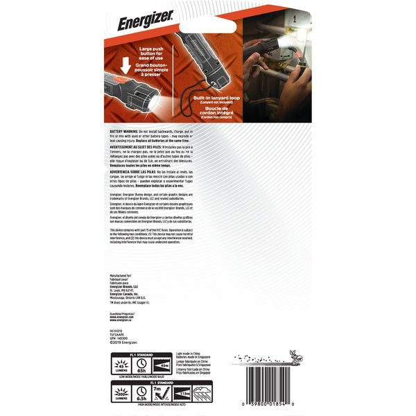 Black No Led Industrial Handheld Flashlight, AA, 300 lm