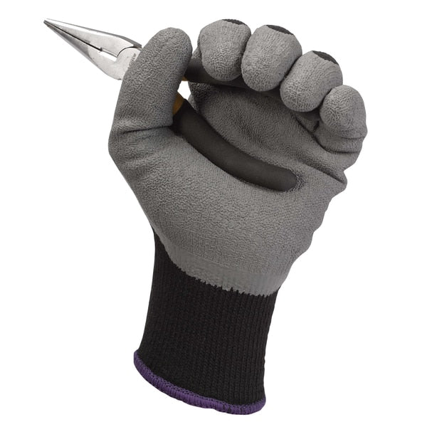 G40 Latex Coated Gloves (97271), Black & Grey, Medium (8), 1 Pair