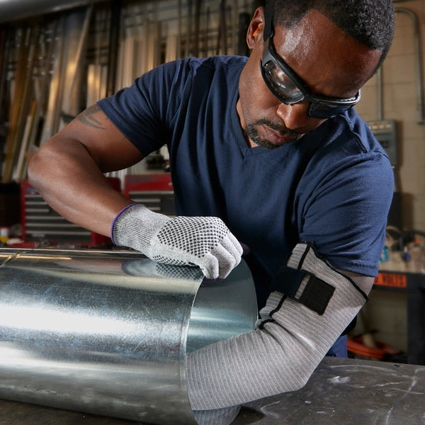 G60 Purple Nitrile Cut Resistant Gloves, Grey/Black, Purple Fingertips, Ambidextrous, LG, 1 Pair