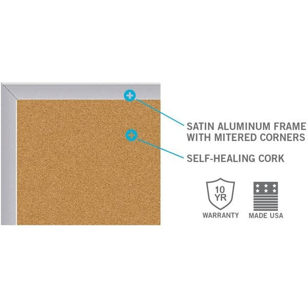 Bulletin Board, 48-1/2 in. W, Natural