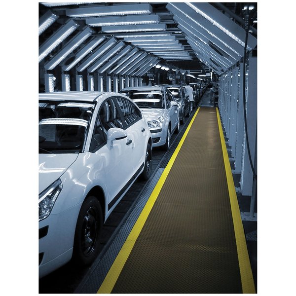 Antifatigue Mat, Black, 3 ft L x 2 ft W, Vinyl Surface With Dense Closed PVC Foam Base, 1 in Thick
