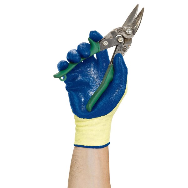 Cut Resistant Coated Gloves, A2 Cut Level, Nitrile, S, 5PK
