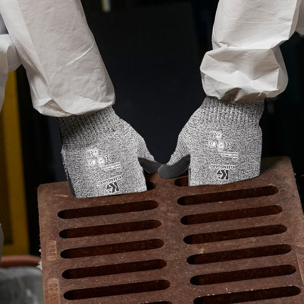 Cut Resist Gloves, S, Blk/Salt Pepper, PR