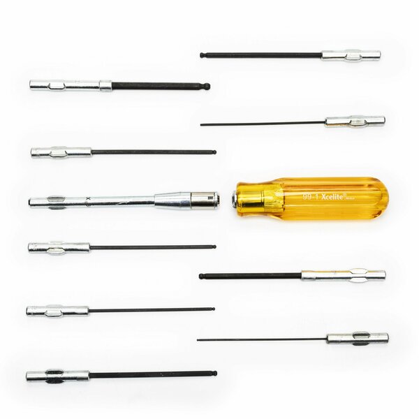 Prec. Screwdriver Set, Ball Hex, SAE, 11pcs