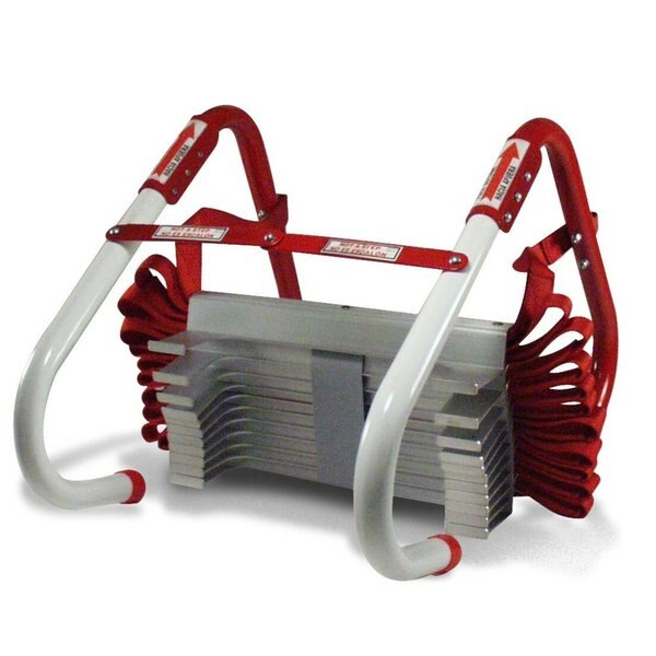 Emergency Escape Ladder, Window Mount, 3 Stories, Steel, 25 ft Length, 1000 lb Load Capacity