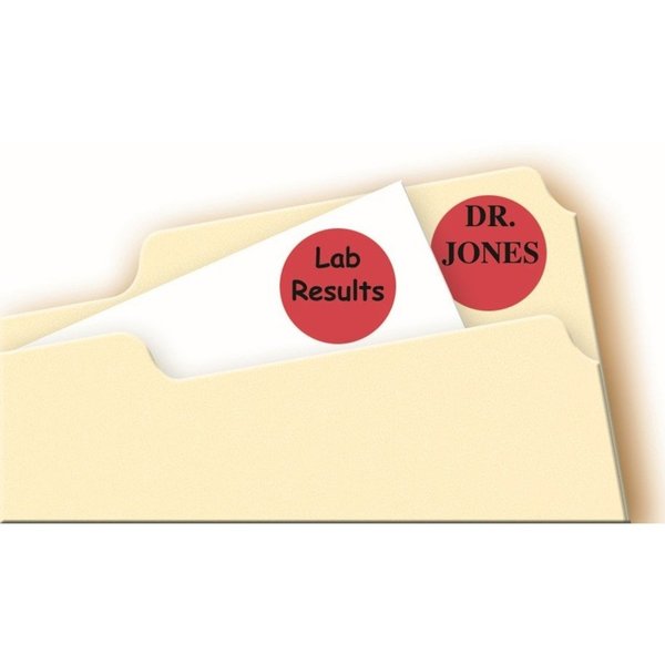 AveryÂ® Red Removable Print or Write Color Coding Labels for Laser and Inkjet Printers 5466, 3/4