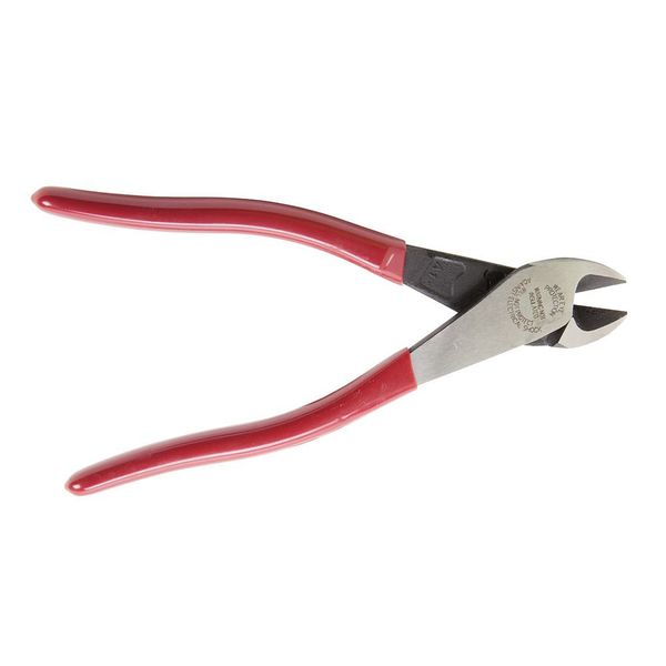 8 1/8 in High Leverage Diagonal Cutting Plier Standard Cut Oval Nose Uninsulated