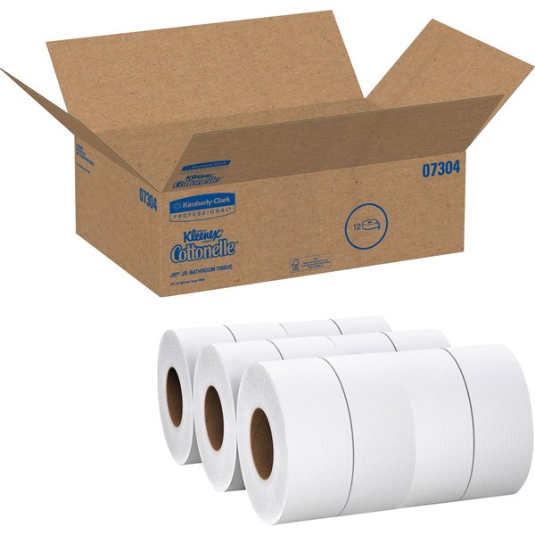 Bathroom Tissue Jumbo Toilet Paper, Continuous Roll, 12 PK