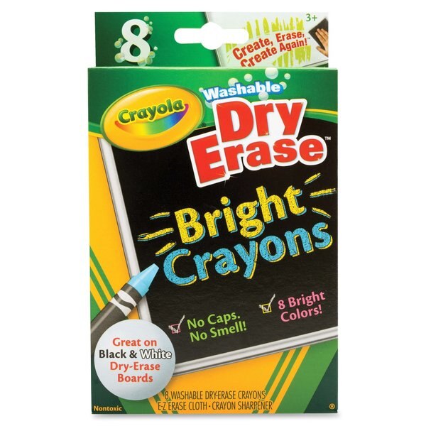 Crayons, Bght, Dry-Erase, PK8