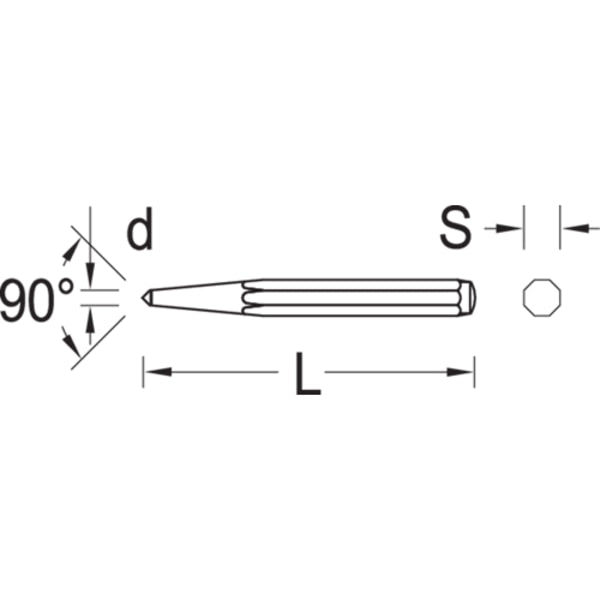 Centre Punch, 150 x 16 x 8mm