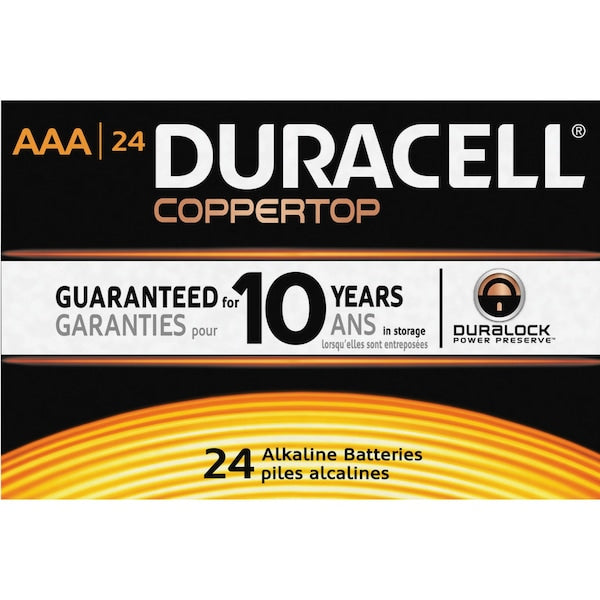 Coppertop AAA Alkaline Battery, 1.5V DC, 24 Pack