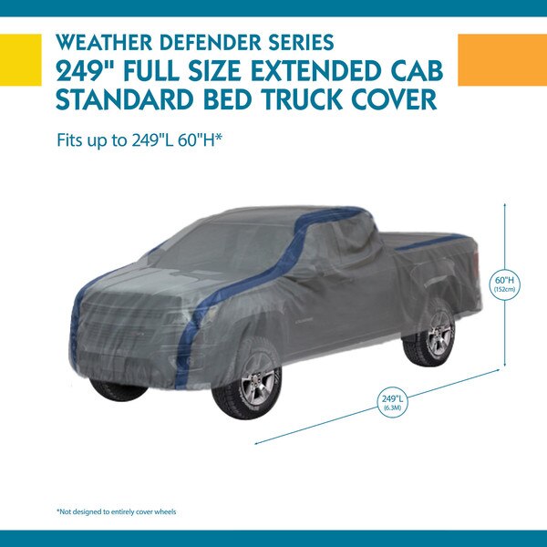 Weather Defender Grey Extended Cab Bed Truck Cover
