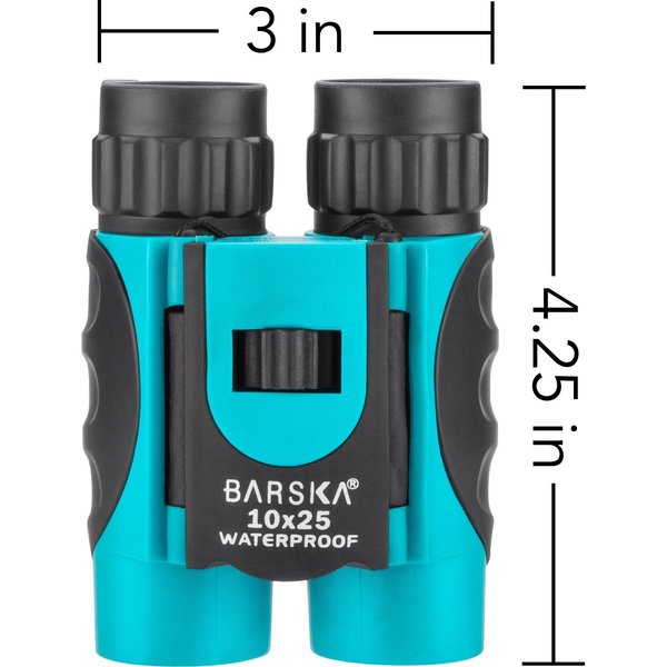 Waterproof Compact Binoculars, 10x25, Blue