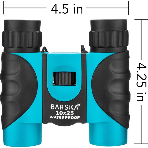 Waterproof Compact Binoculars, 10x25, Blue