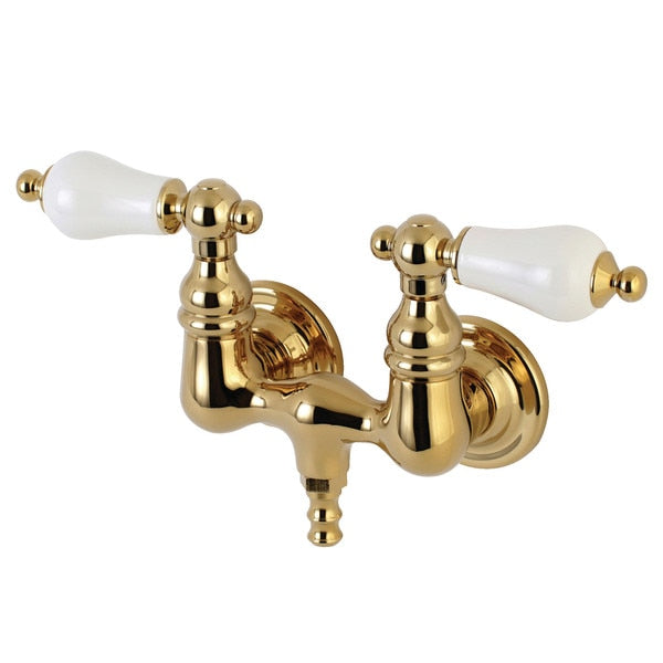 Wall-Mount Clawfoot Tub Faucet, Polished Brass, Tub Wall Mount