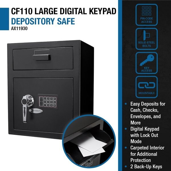 Depository Safe, with Digital Keypad with Key Backup 51 lb, 2.3 cu ft