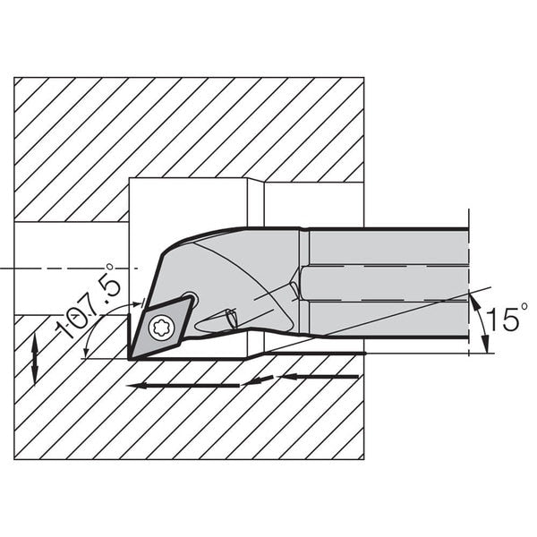 Boring Bar, Positive Rake, Leftt-Hand