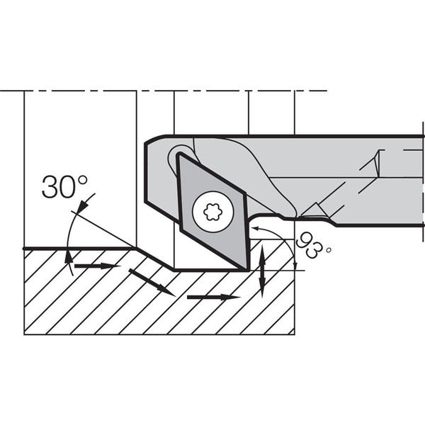 Boring Bar, Positive Rake, Leftt-Hand