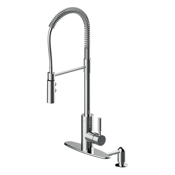 Industrial 1-Handle Pull-Down Kitchen Fa