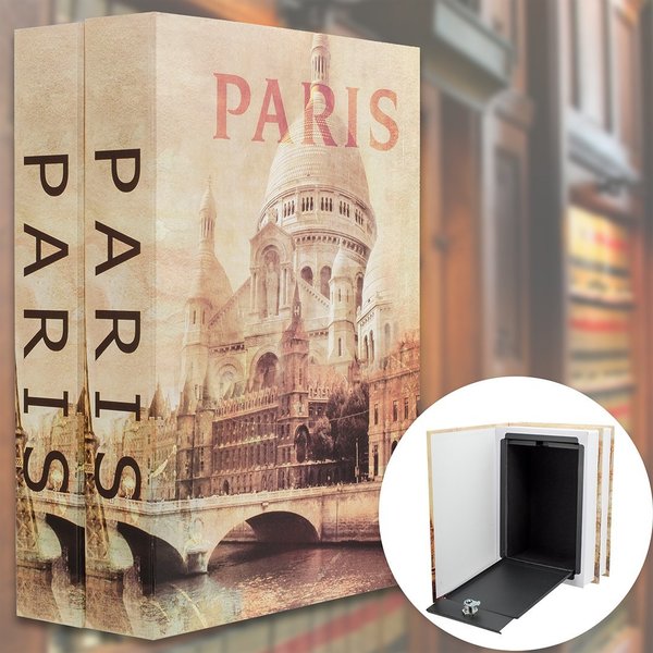Paris Dual Book Stl Security Box w/Key