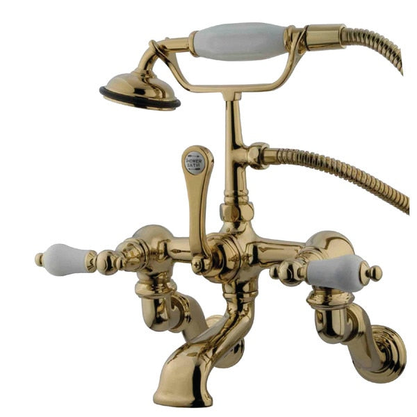 Wall-Mount Clawfoot Tub Faucet, Polished Brass, Tub Wall Mount