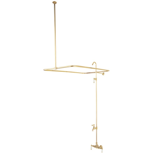 Wall-Mount Clawfoot Tub Faucet, Polished Brass, Tub Wall Mount