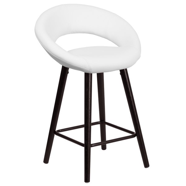 White Vinyl Counter Stool, 24