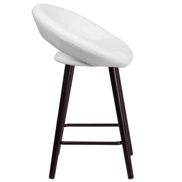 White Vinyl Counter Stool, 24