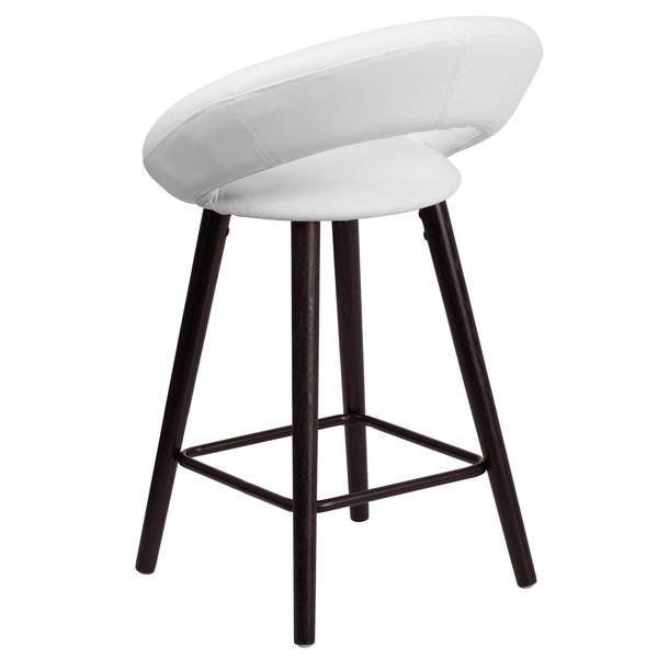 White Vinyl Counter Stool, 24