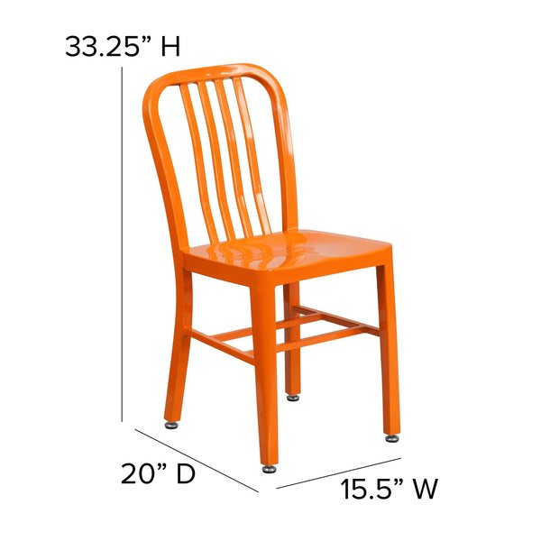 Gael Commercial Grade Orange Metal Indoor-Outdoor Chair
