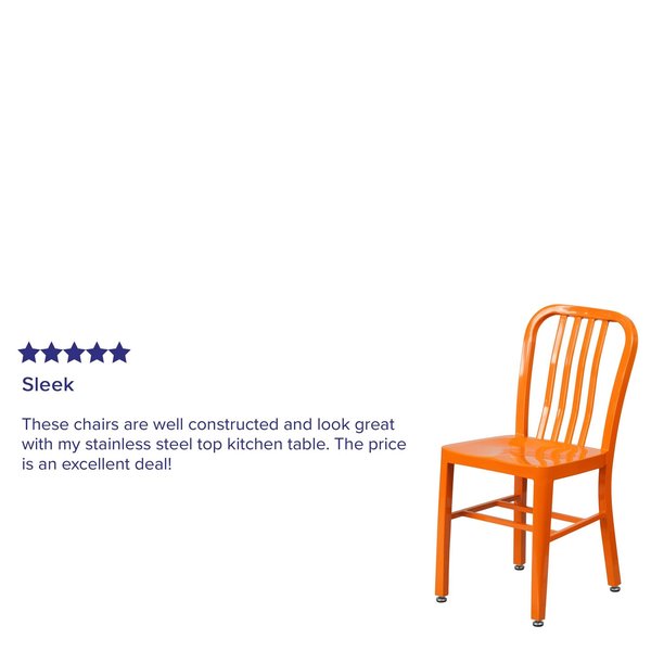 Gael Commercial Grade Orange Metal Indoor-Outdoor Chair