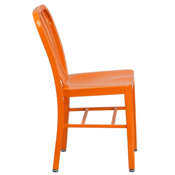 Gael Commercial Grade Orange Metal Indoor-Outdoor Chair