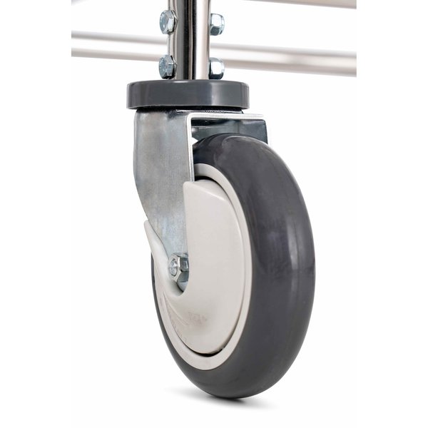 Wire Utility Cart with Single Pole Rack, 2 Bushel, Chrome