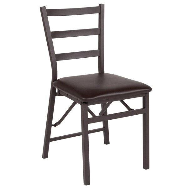 Hercules Brown Ladderback Folding Chair