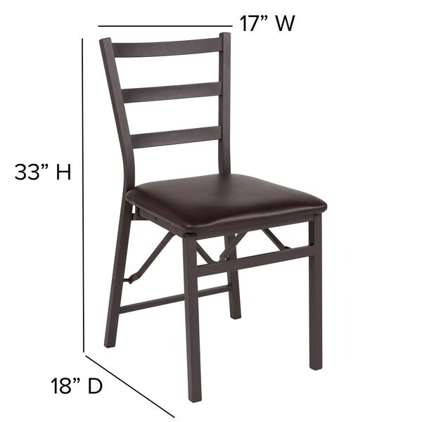Hercules Brown Ladderback Folding Chair