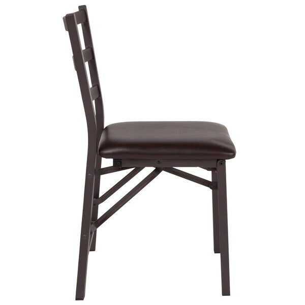 Hercules Brown Ladderback Folding Chair
