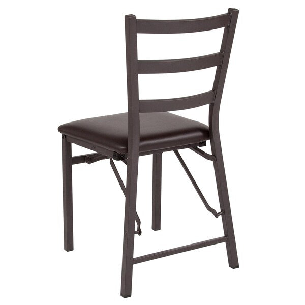 Hercules Brown Ladderback Folding Chair