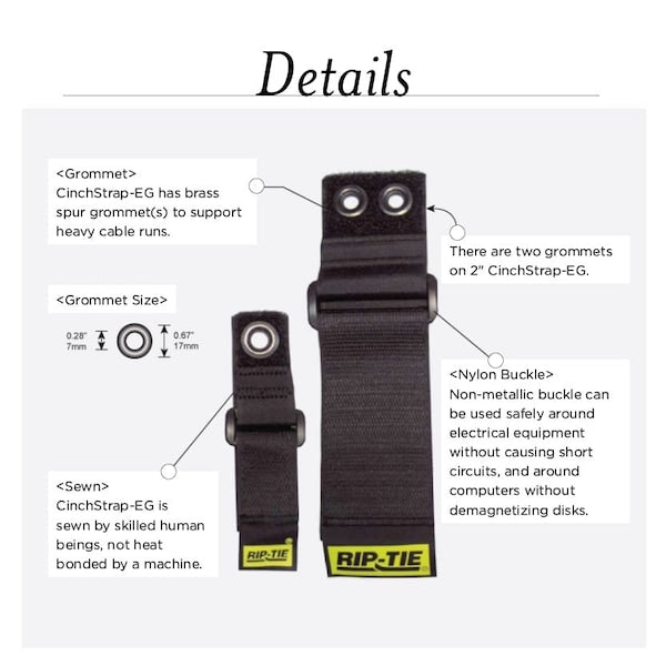 Back-to-Back Strap, No Adhesive, 22 in, 1 in Wd, Yellow, 2 PK