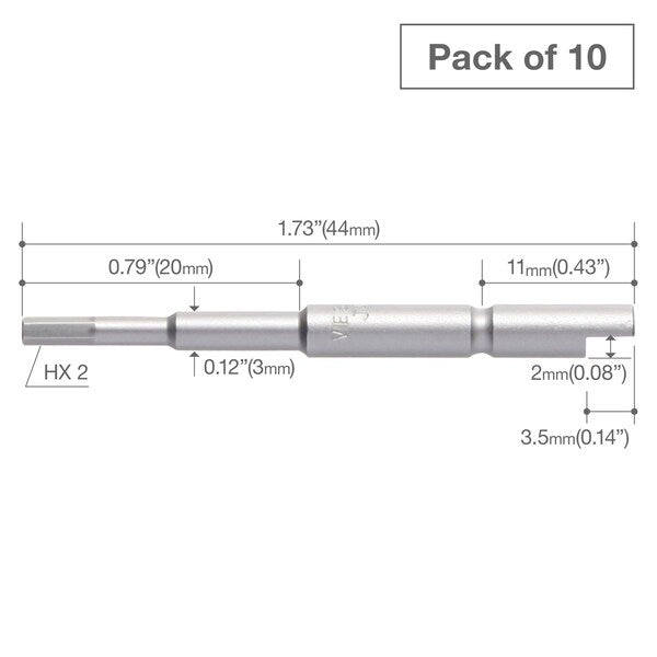 Precision Bit Halfmoon-Shank 4mm, PK10