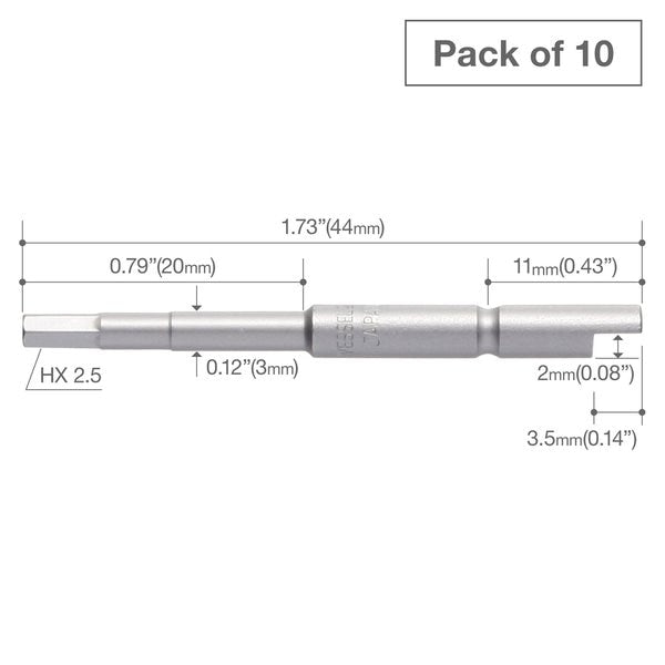 Precision Bit Halfmoon-Shank 4mm, PK10