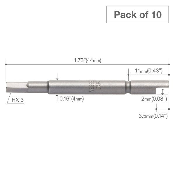 Precision Bit Halfmoon-Shank 4mm, PK10