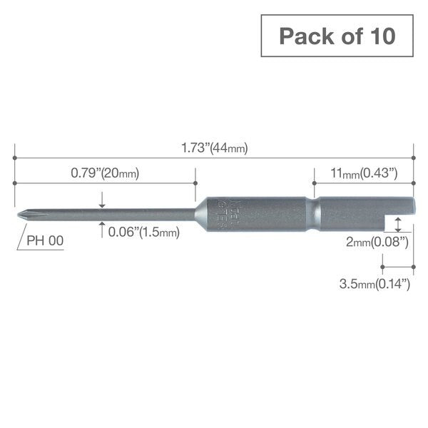 Precision Bit Halfmoon-Shank 4mm, PK10